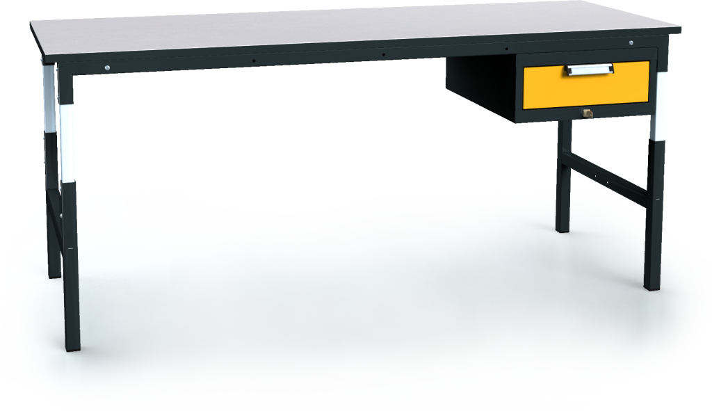 Pracovní stůl alsor UNI - deska - podvěsný kontejner 681 - 1037 x 2000 x 700